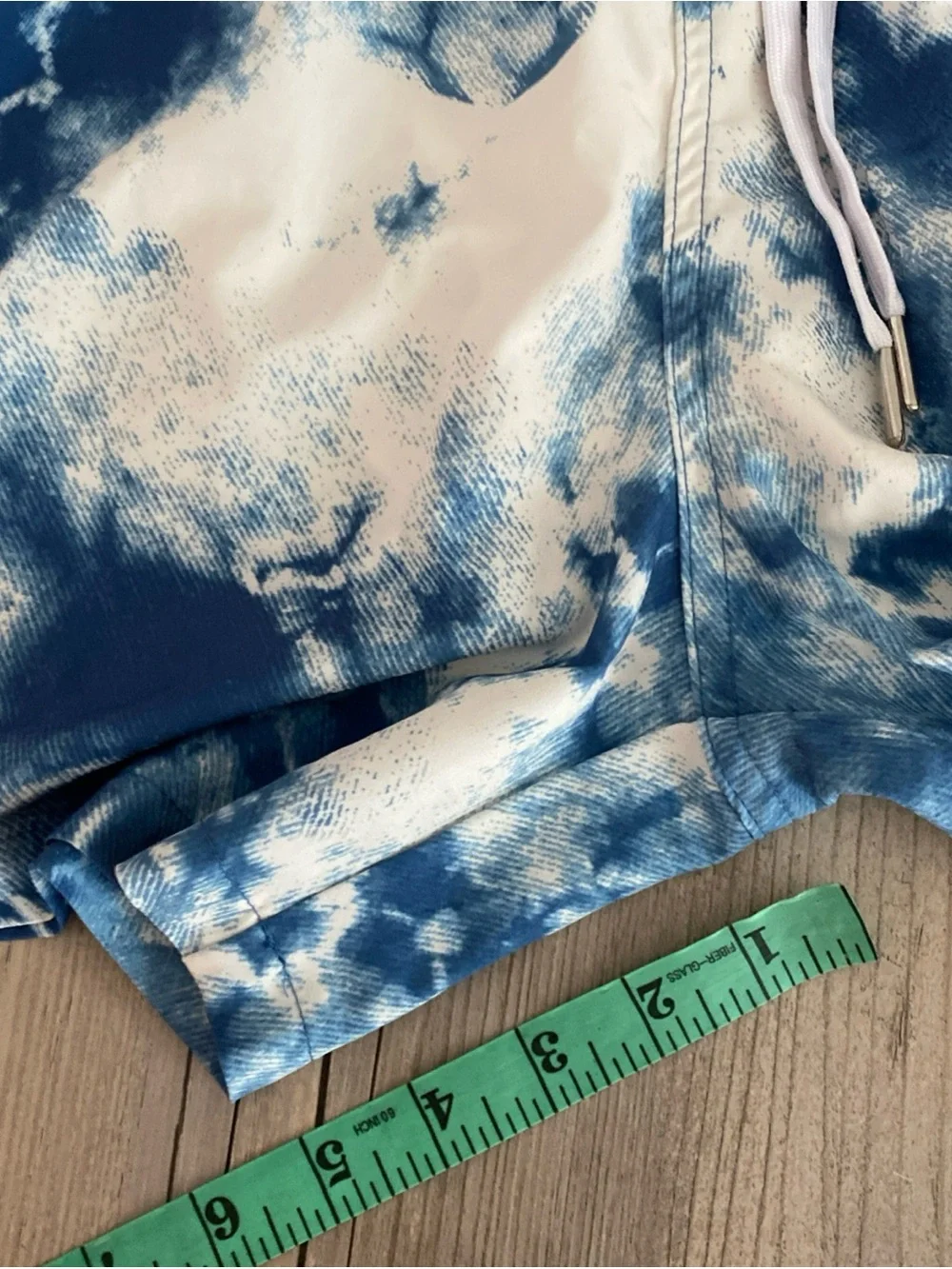 Duvin Design Co Men’s Lined Swim Shorts Trunks Storm Tie-Dye Large